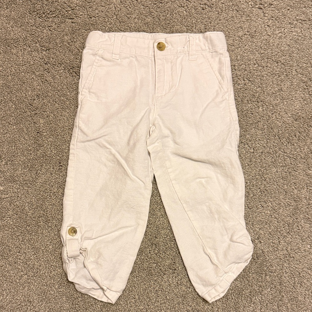 Janie and Jack white linen Pants